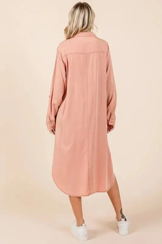 Shirts Trendsi Button Down Shirt Dress Women's Casual Long Sleeve Mini Dress - USA Ship