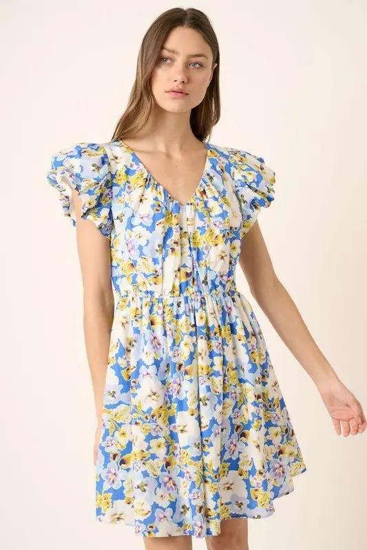 Dresses Trendsi Floral Mini Dress Women's Casual V-Neck Summer Dress - Lightweight & Cute