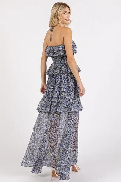 Dresses Trendsi Floral Maxi Dress Women's Summer Party Dress Smocked Ruffle Halter Neck
