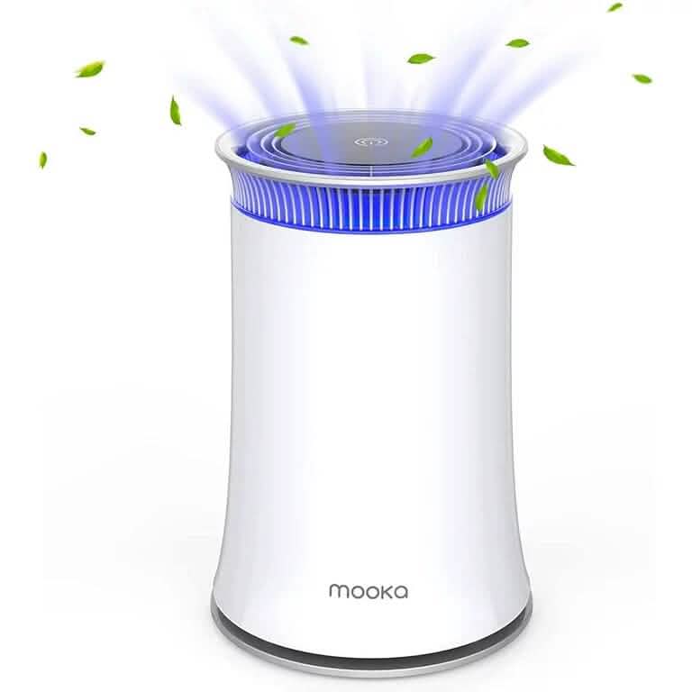 MOOKA Air Purifier for Rooms up to 540sqft with True HEPA & Activated Carbon Filters