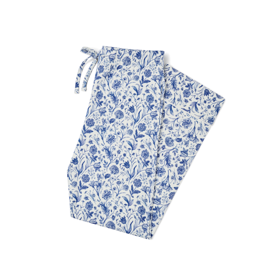 Conjunto de pijama de bambú para mujer con pantalón y manga corta Porcelain Vine