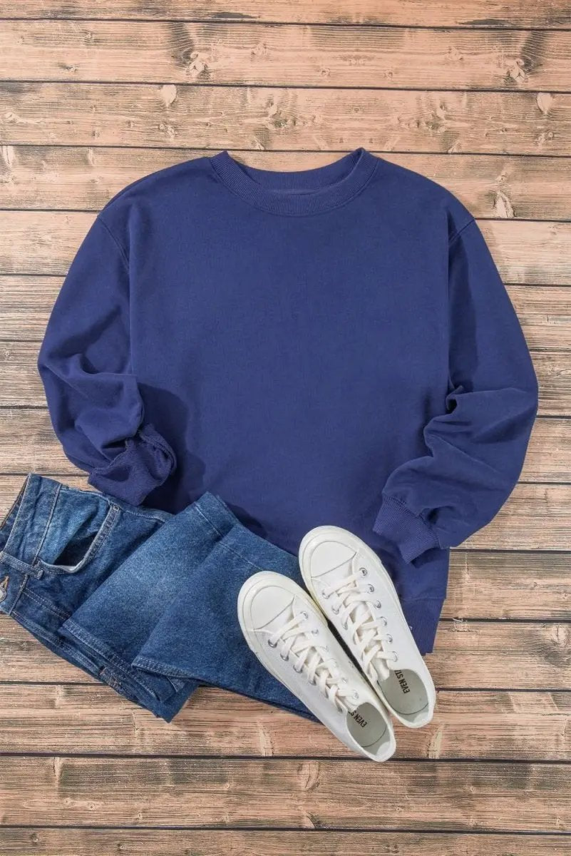 Women's Navy Pullover Sweatshirt | Love Salve Cotton