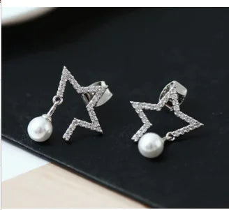 WOLFF Royal Star Earrings - Silver Studs for Women (Pair)