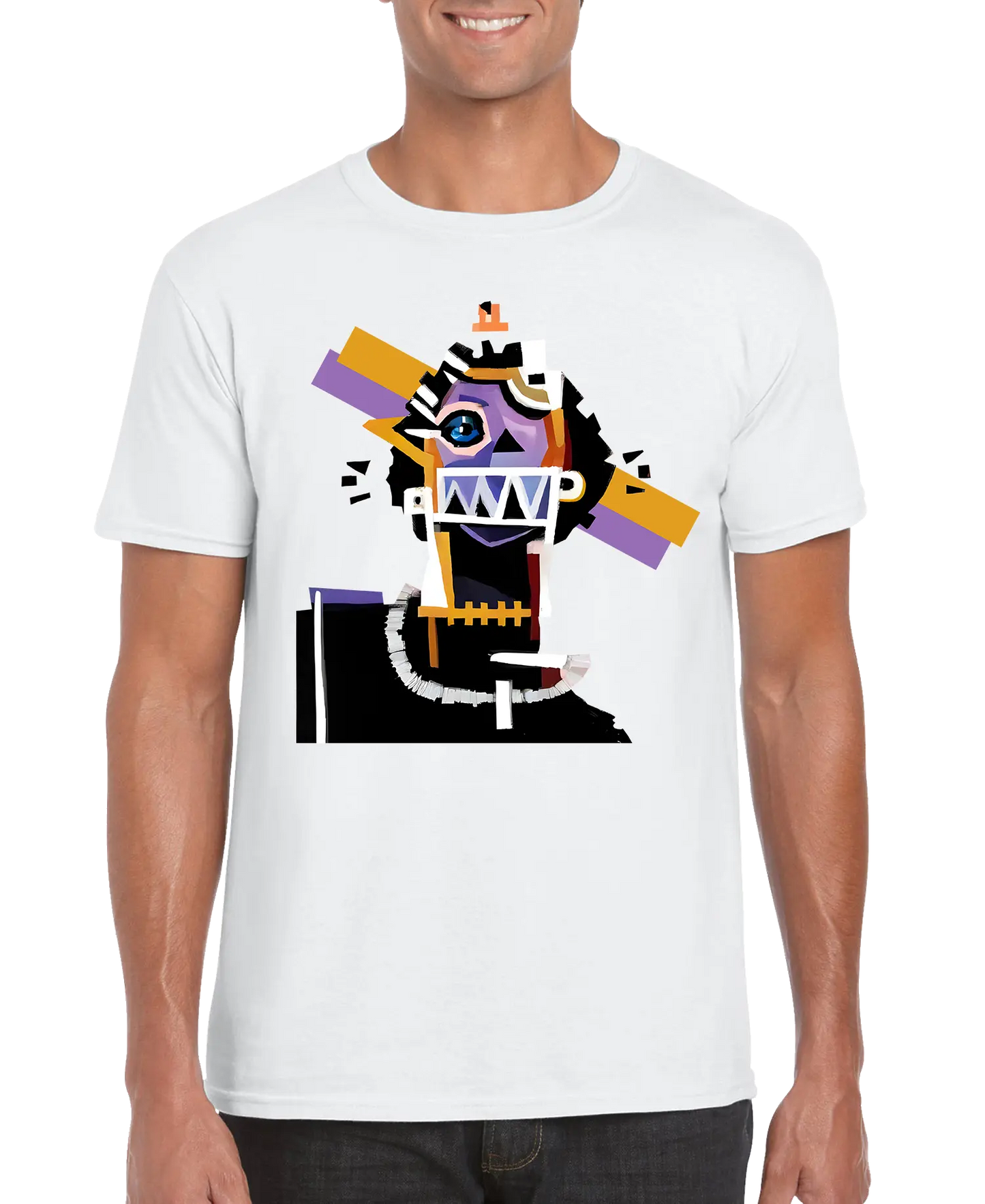 Camiseta unisex de hombre con estampado de arte neocubista
