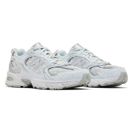 New Balance 530 White Silver Metallic Polka Dots