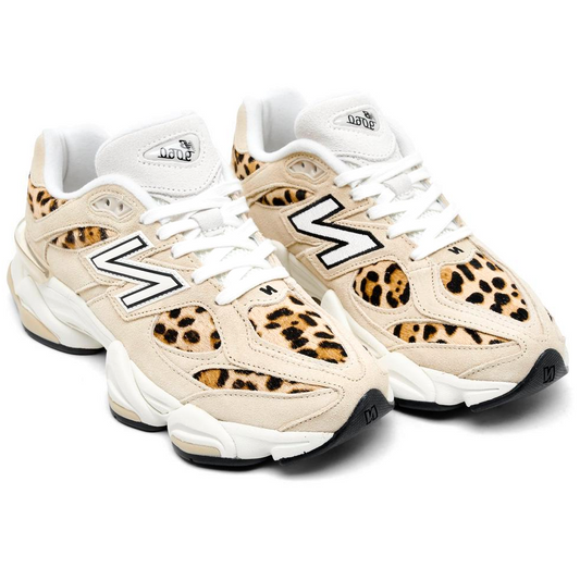 New Balance 9060 Tan Leopard Print White (Women's)