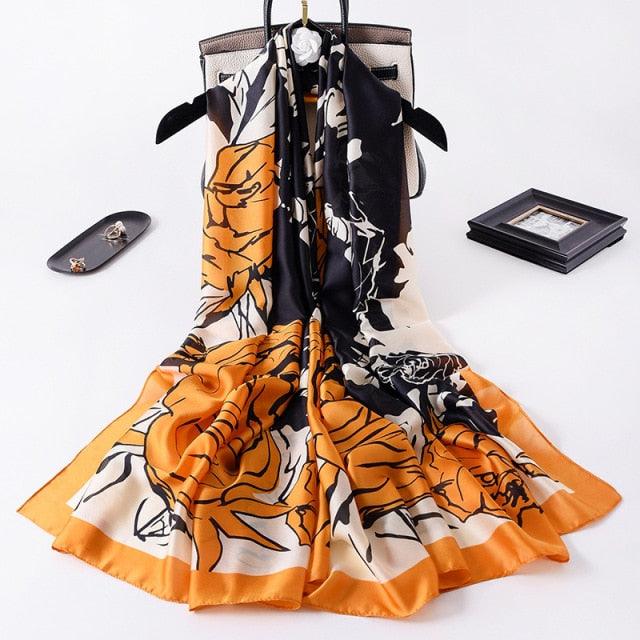 New Brand Designer Luxury Winter Long Silk Scarf Shawls Wraps Print Cotton Scarf Stylish Head Wraps Scarves Hijabs Neck Scarves Lady Hijab For Female