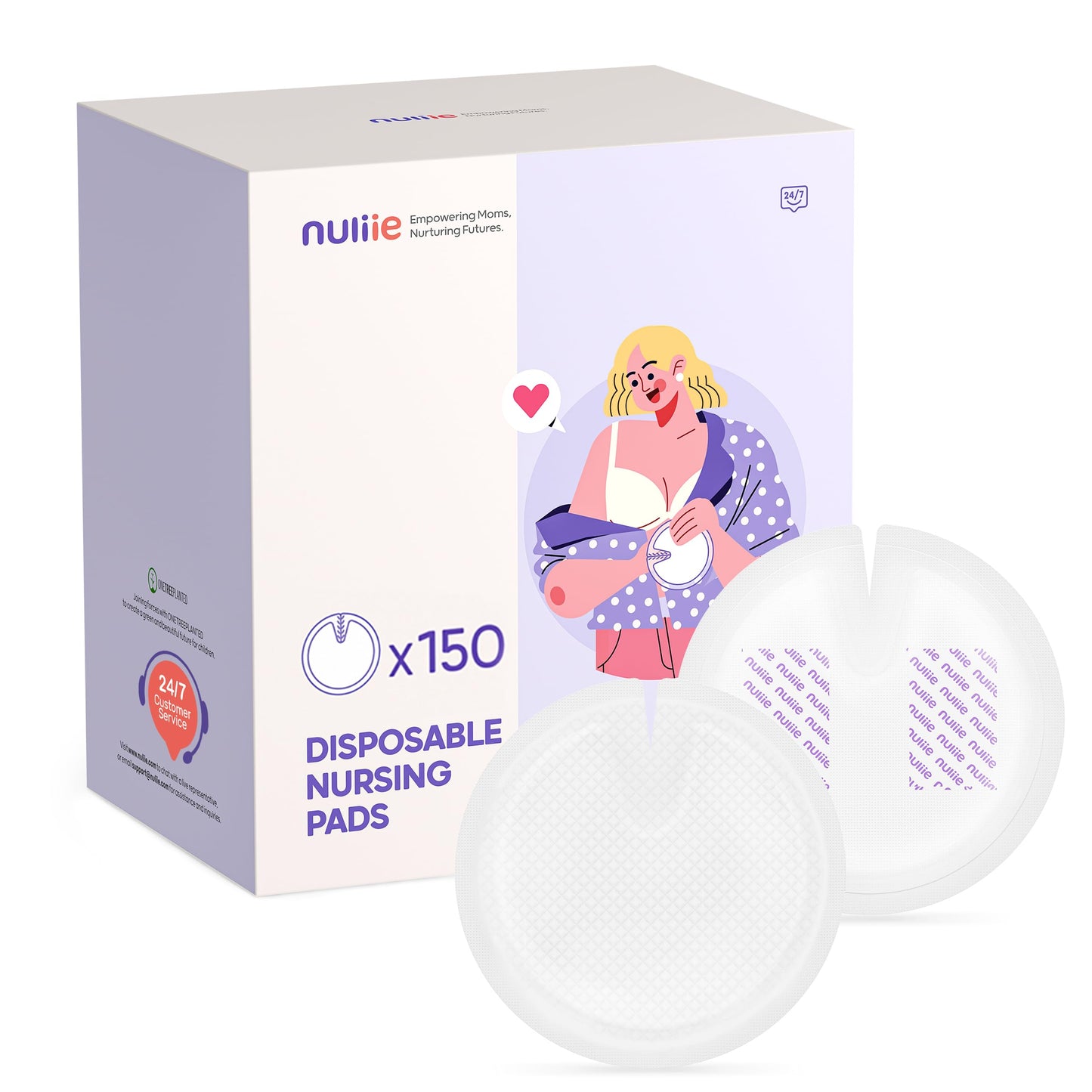 Nuliie Super Absorbent & Featherlight Disposable Nursing Pads | 150 Count - # BAGE21410005