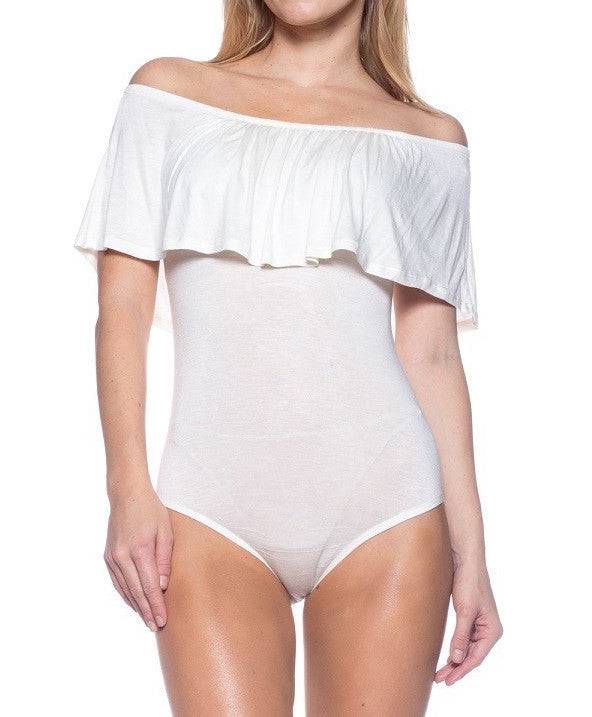 Body de volantes sin hombros (tres colores disponibles)