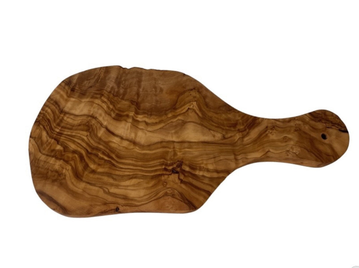 Olive Wood Cutting Board With Handle Reversible Serving Board 12x8 Inch