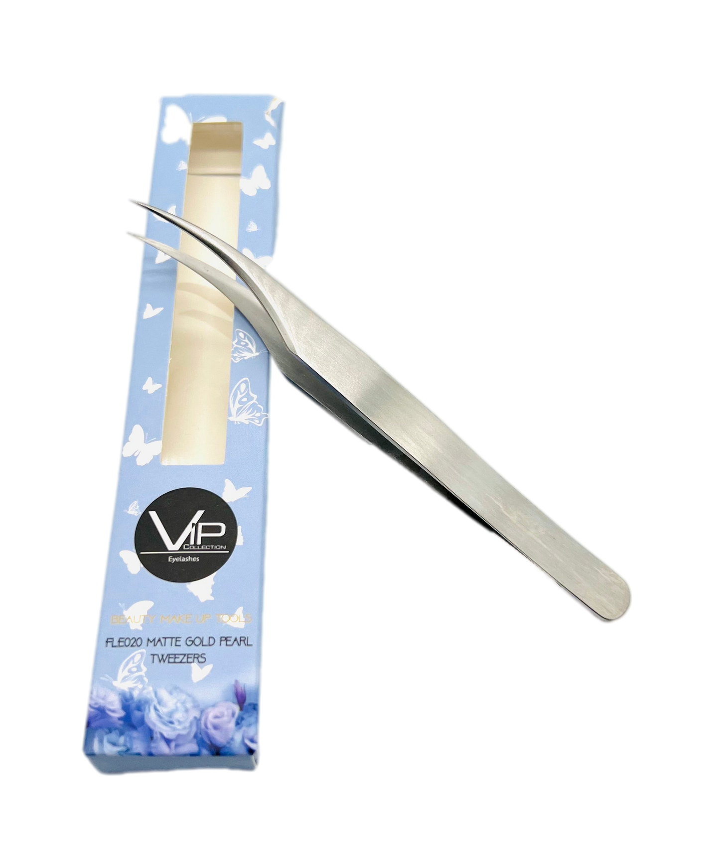 VIP Extensions Eyelash Tweezers FLE009, Blue