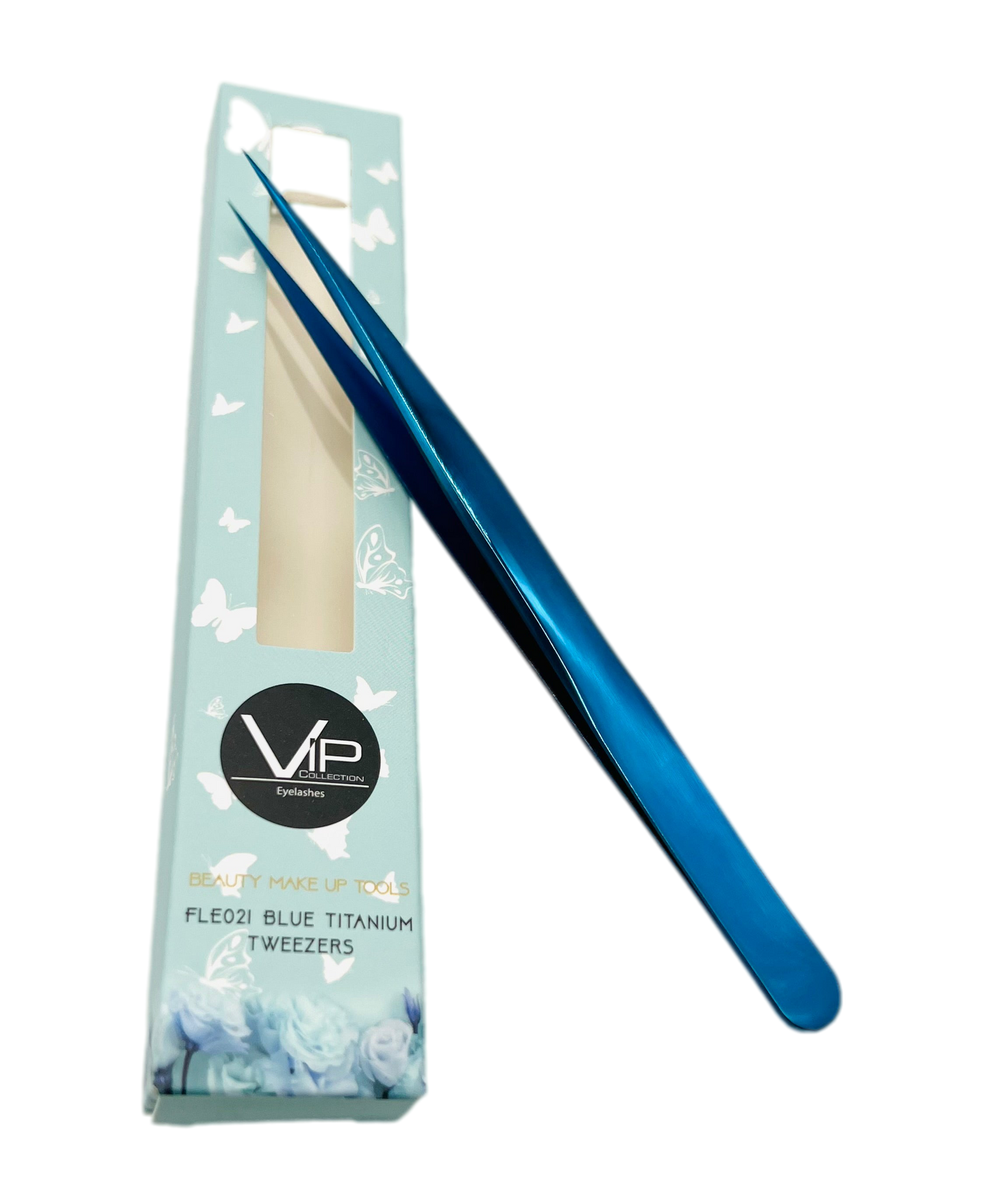 VIP Extensions Eyelash Tweezers FLE012, Matte Gold Pearl