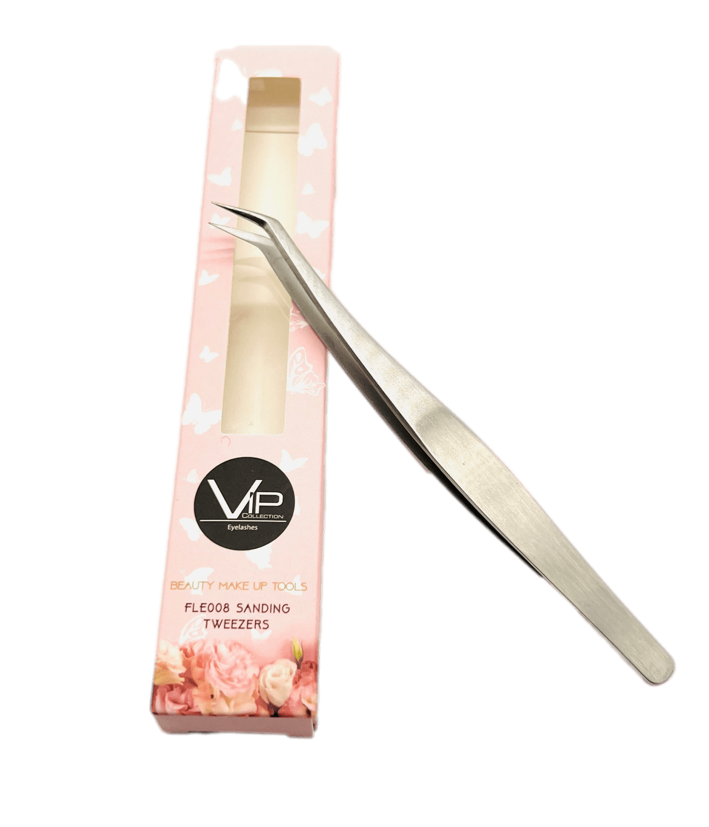 VIP Extensions Eyelash Tweezers FLE020, Matte Gold Pearl