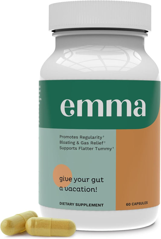 Emma Salud Intestinal Alivio de Gases y Hinchazón, Estreñimiento 60 Cápsulas - Venta de Liquidación