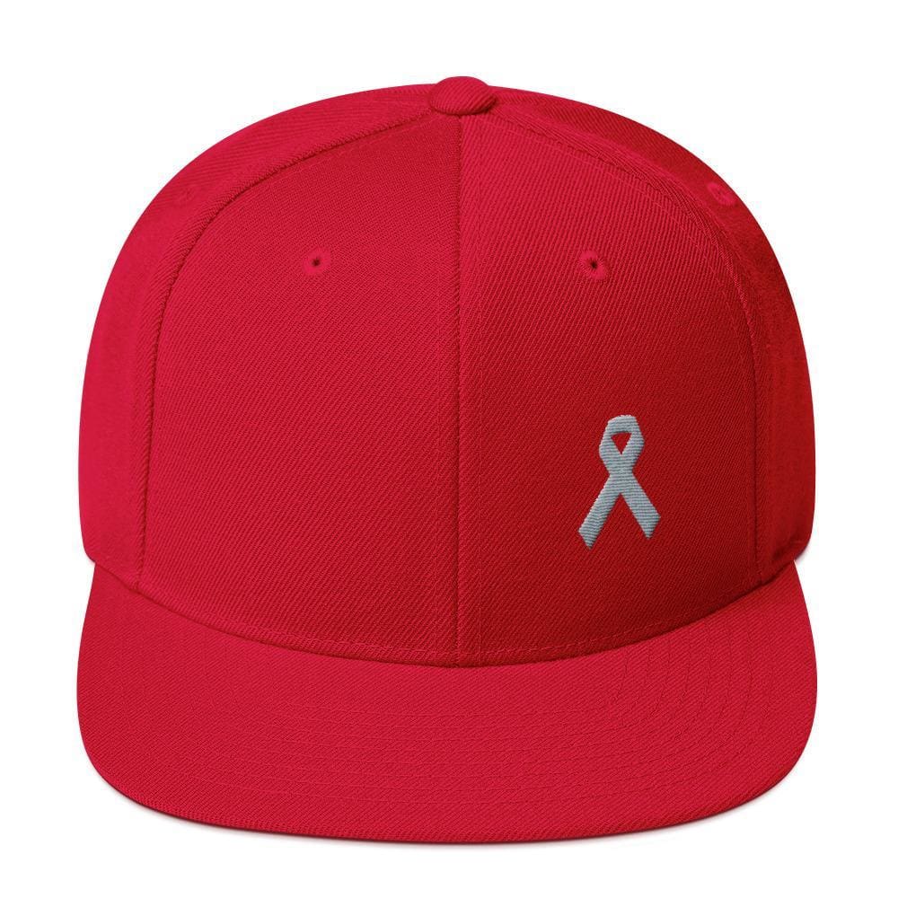 Gorra Snapback de ala plana de concienciación sobre el Parkinson y tumores cerebrales con cinta gris