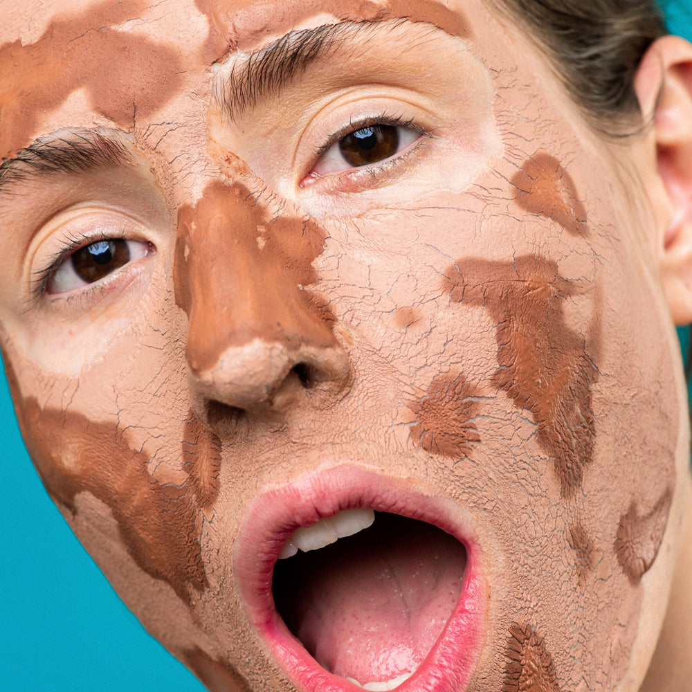 Mascarilla facial de té rojo Rooibos, alga roja y arcilla rosa australiana con vitamina C + aloe vera + vitamina E