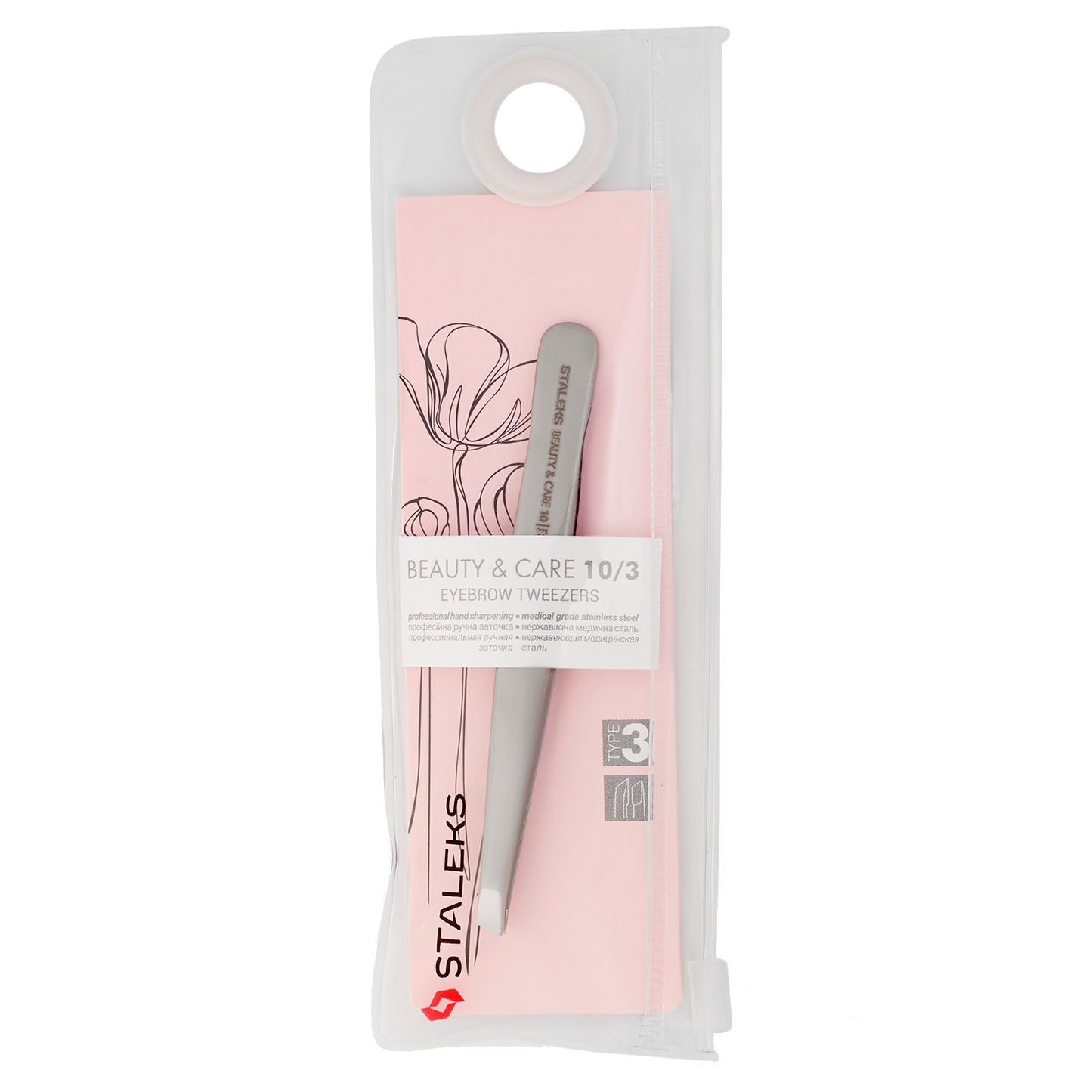 STALEKS BEAUTY & CARE 10 TYPE 3 EYEBROW TWEEZERS WIDE SLANT TBC-10/3 - STALEKS™