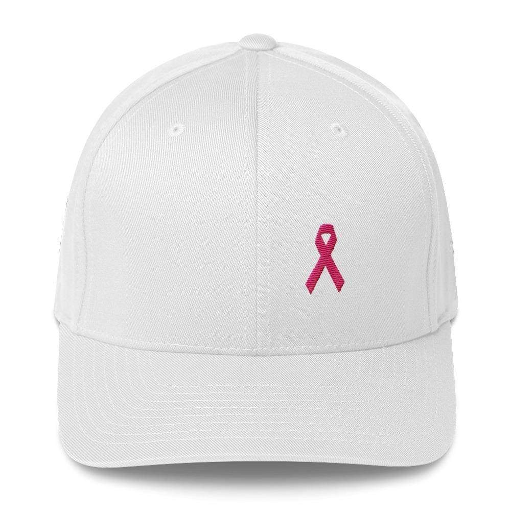 Pink Ribbon Fitted Hat - Breast Cancer Awareness Hat