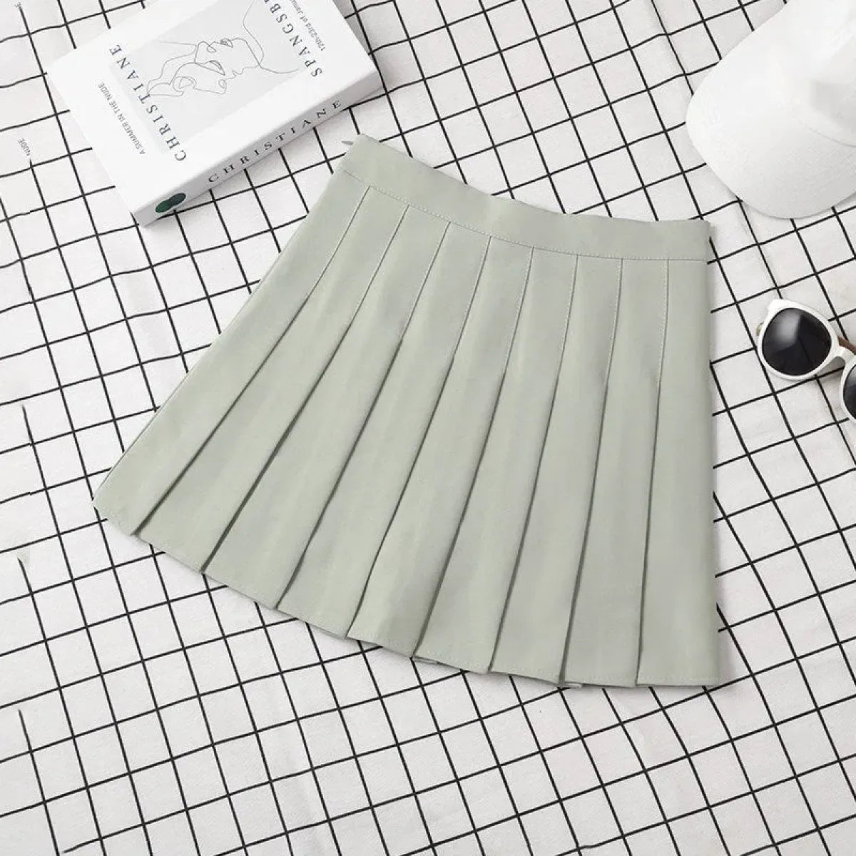 Harajuku Kawaii Fashion Korean Style Y2K Aesthetic Neutral Colors Pleated Tennis Skirt