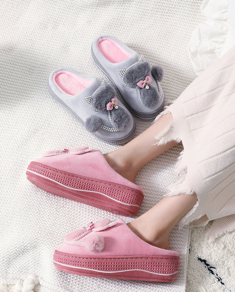 Pantuflas de perlas de gato