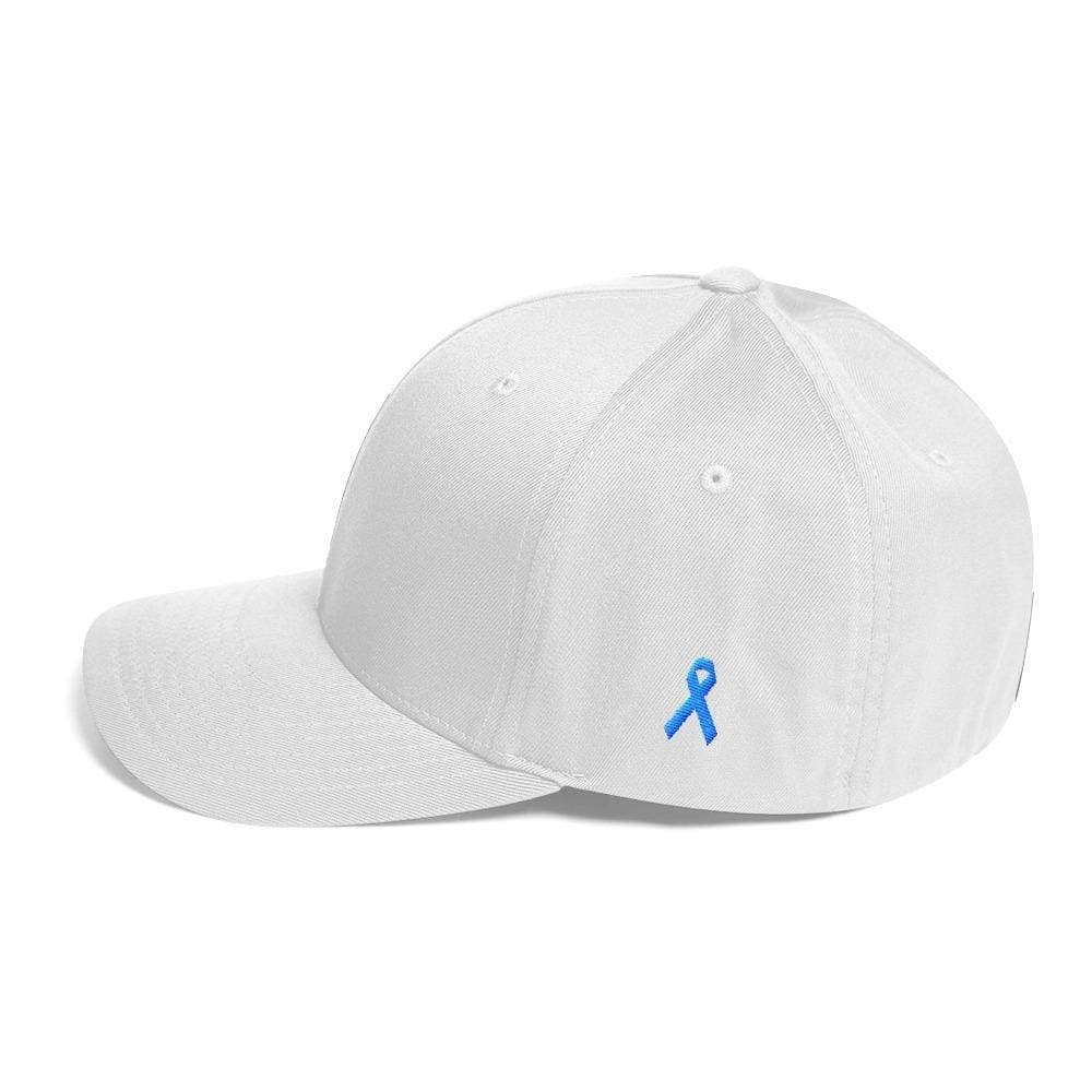 Prostate Cancer Awareness Fitted Hat with Ribbon on the Side