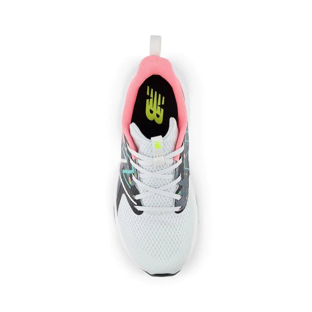 New Balance unisex-child Rave Run V2 Lace-up 12 Little Kid Quartz Grey/Ultra Pink/Cyber Jade - # GIAA71710004