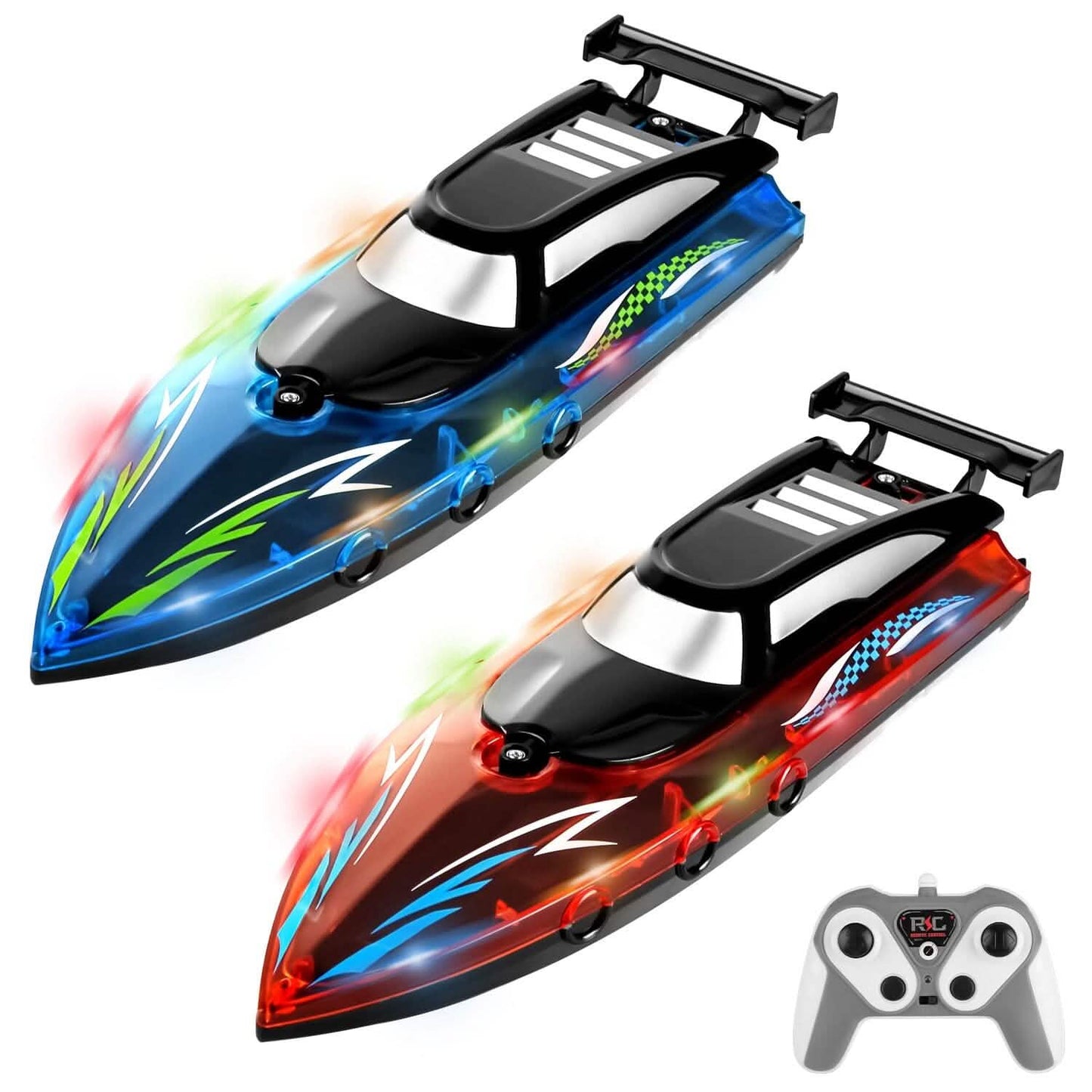 RC Boat with Colorful LED Light 10KM/H