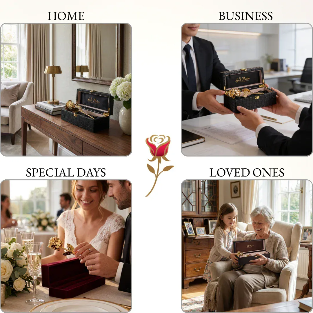 Customizable Trio of Gold, Silver or Platinum 7" Roses – A Gift No One Forgets