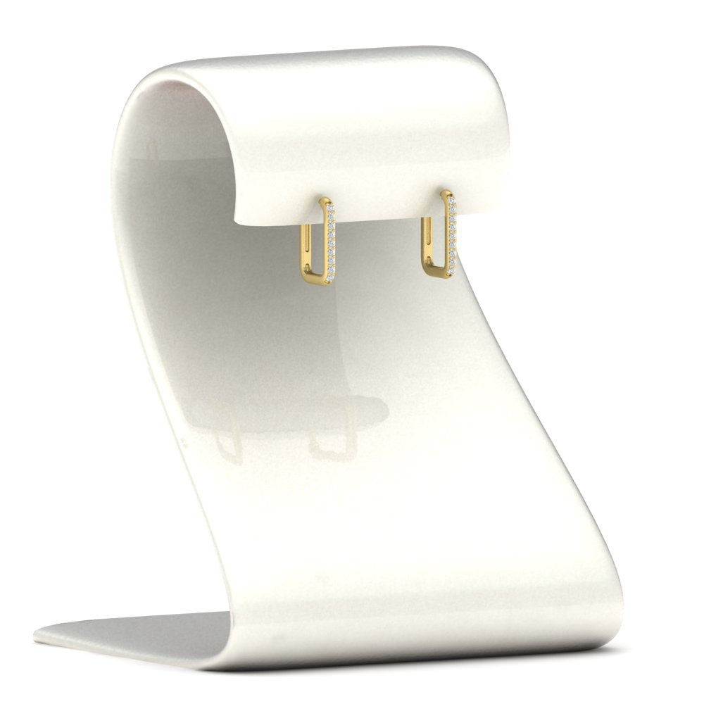 Rectangle Diamond Hoop Earring