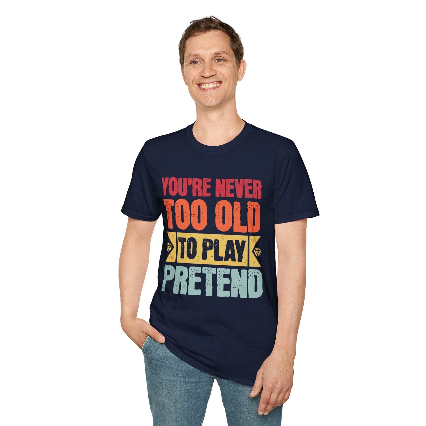 Camiseta Retro Nunca Demasiado Viejo Para Jugar a Fingir D&D