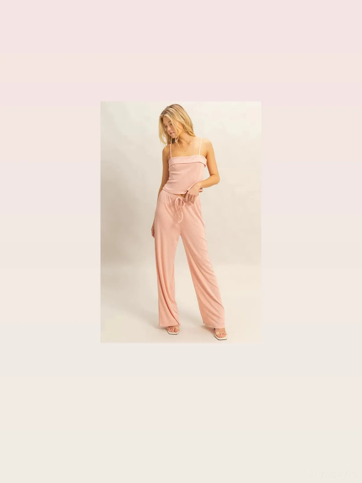 Rib Knit Cami Top and Pants Set