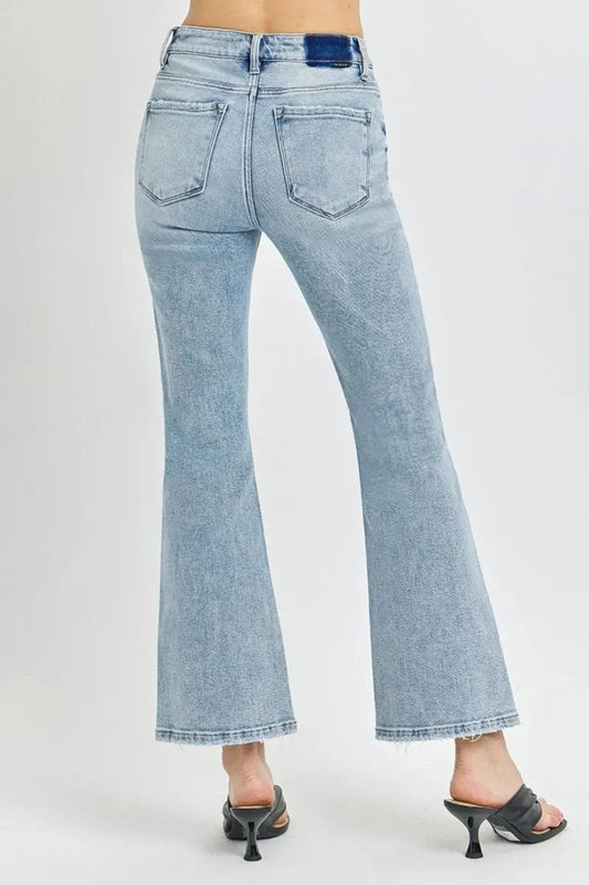 Tendencia en Zapatos Pantalones Vaqueros Acampanados de Tiro Alto RISEN para Mujer, Vaqueros de Uso Diario Estilizadores, Envío desde EE. UU.