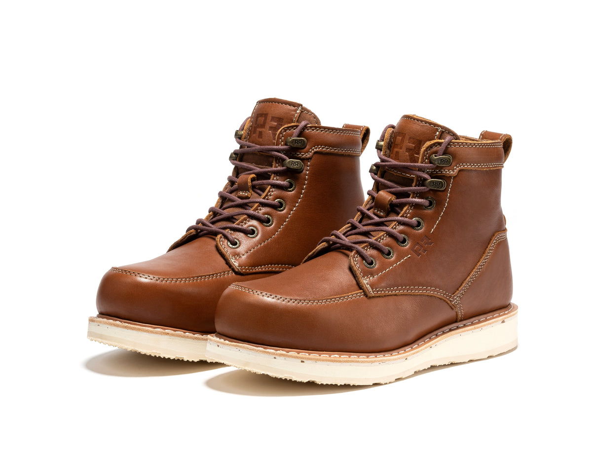 Botas de trabajo con puntera de acero tipo cuña ROCKROOSTER Edgewood de 6 pulgadas para hombre SAP610BK