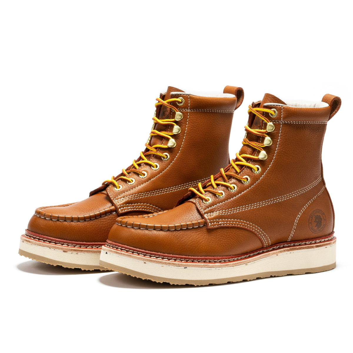 ROCKROOSTER Norwood Botas de trabajo para hombre, 6 pulgadas, marrones, con puntera blanda y cuña, SAP611