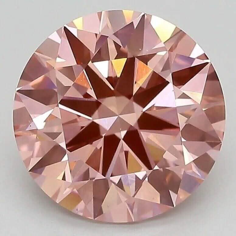 Round 3.25 ct Fancy Intense Pink VS1 IGI Certified Lab Grown HPHT Diamond Round