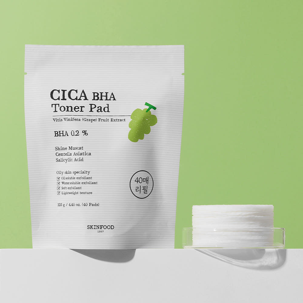 SKINFOOD Shine Muscat Cica BHA Toner Pad 125g/40ea (Refill)