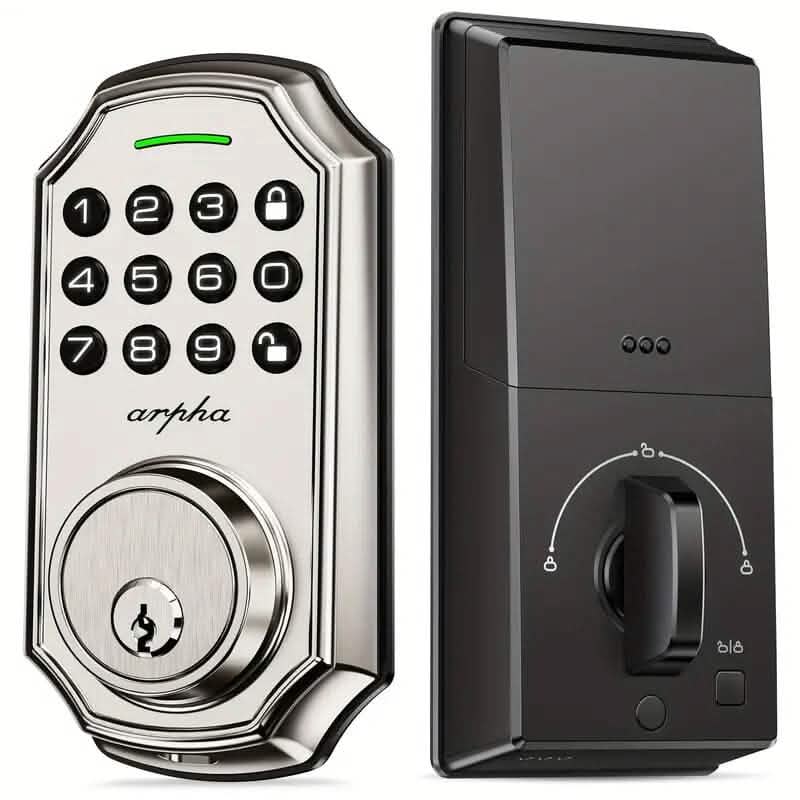 Smart Keypad Door Deadbolt Lock Set with 100-Code Keyless Entry and Anti-Peeking Password