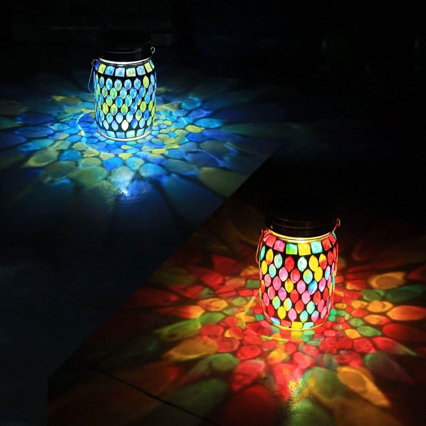 Solar Mosaic LED Waterproof Outdoor Hanging Lanterns