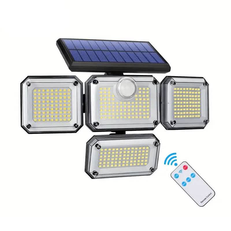 Solar Outdoor Lights 333 LEDs Motion Sensor Lights 4 Heads