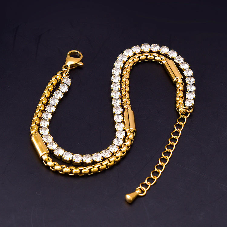 Elegant Double-Layer Diamond Bracelet