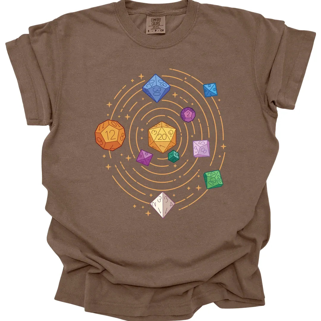 Space Dice Solar System T-shirt - Comfort Colors