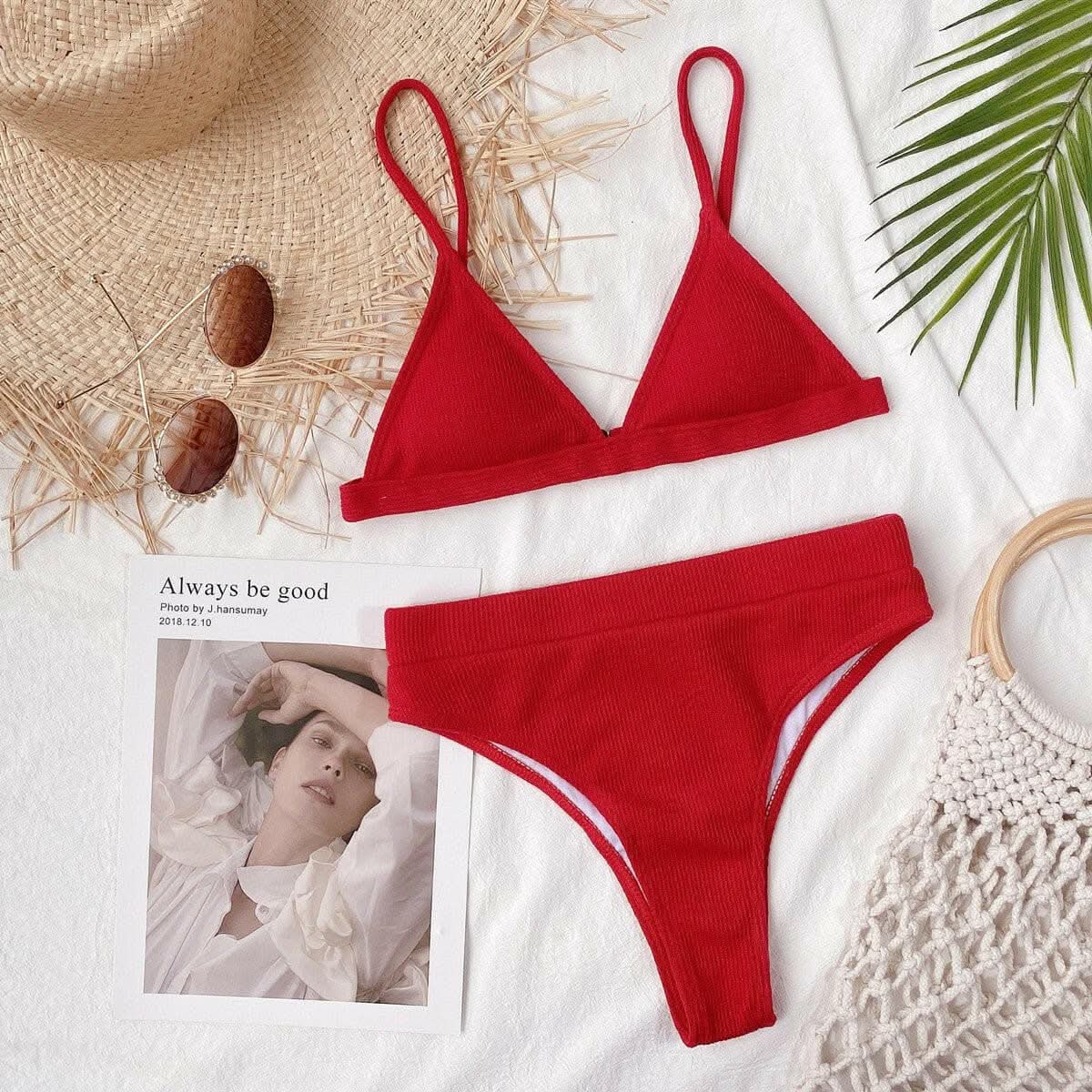 T-Shirts Trendsi swimwear - Chic ribbed bikini set with padding