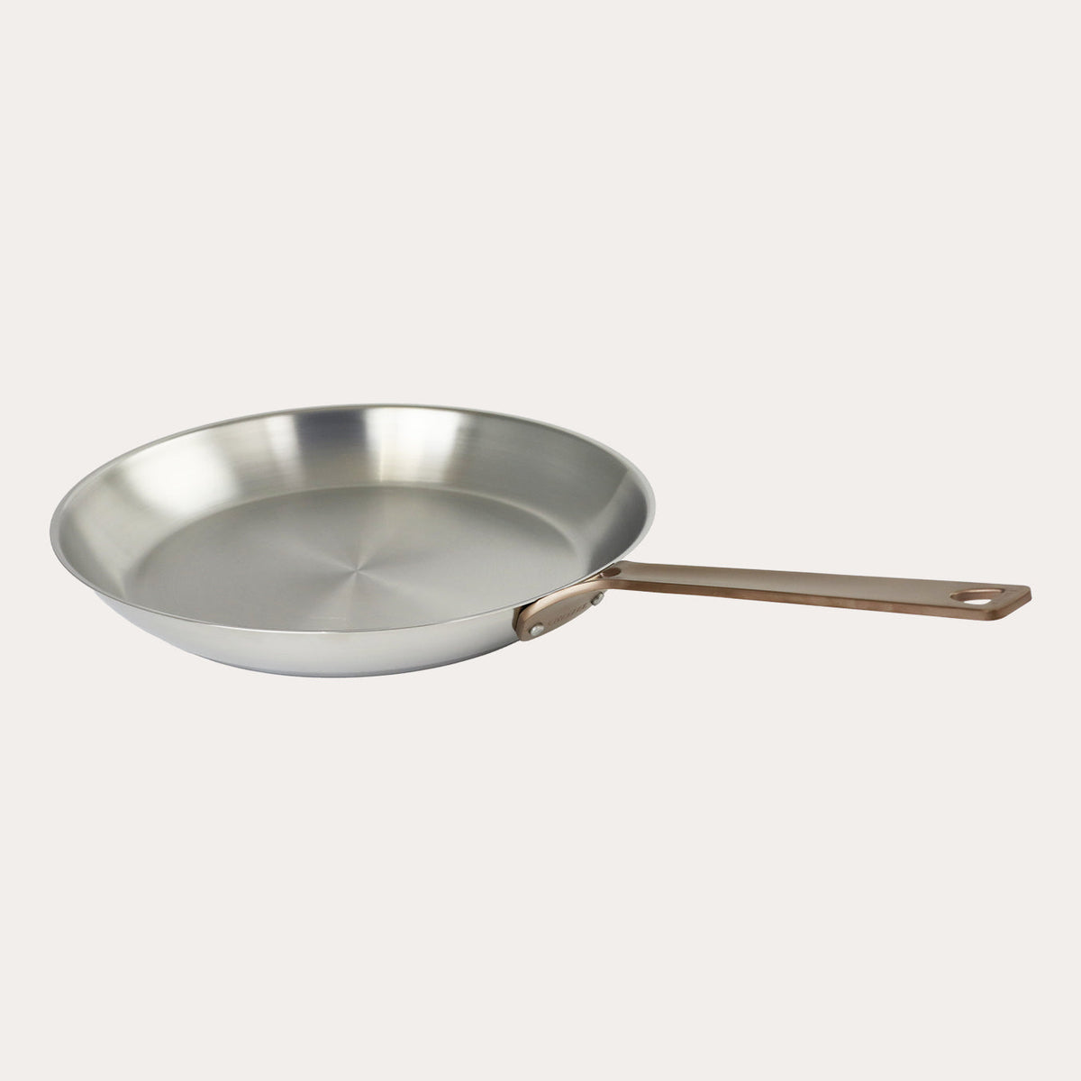 Stainless steel Frying pan with Antique Brass handle