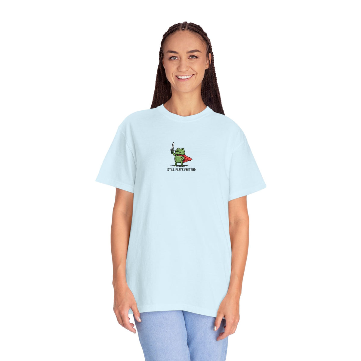 Still Plays Pretend Embroidery T-shirt - Comfort Colors