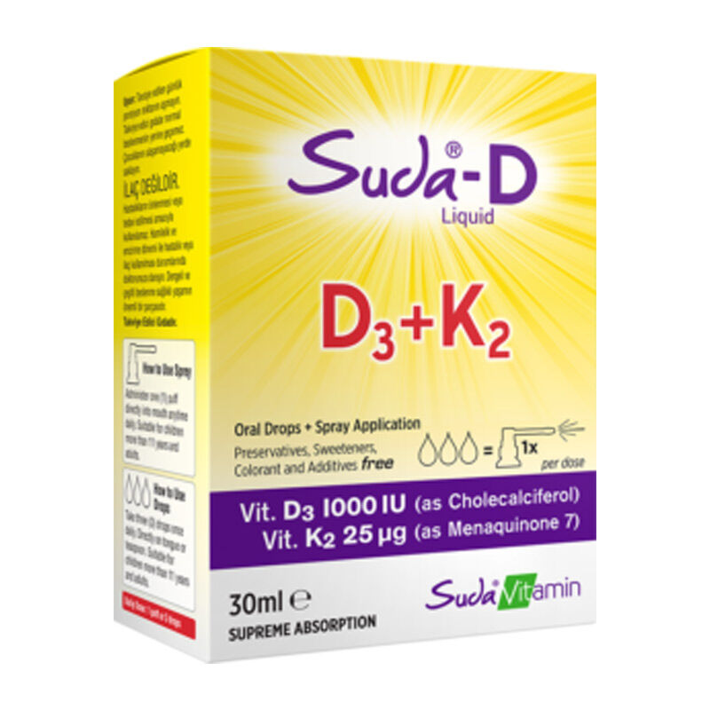 Suda Vitamin Suda-D D3+K2 Liquid Supplement 30 ml