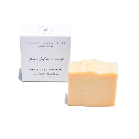Jabón Artesanal de Sebo y Leche de Cabra Sin Perfume de Sebo Puro + Miel