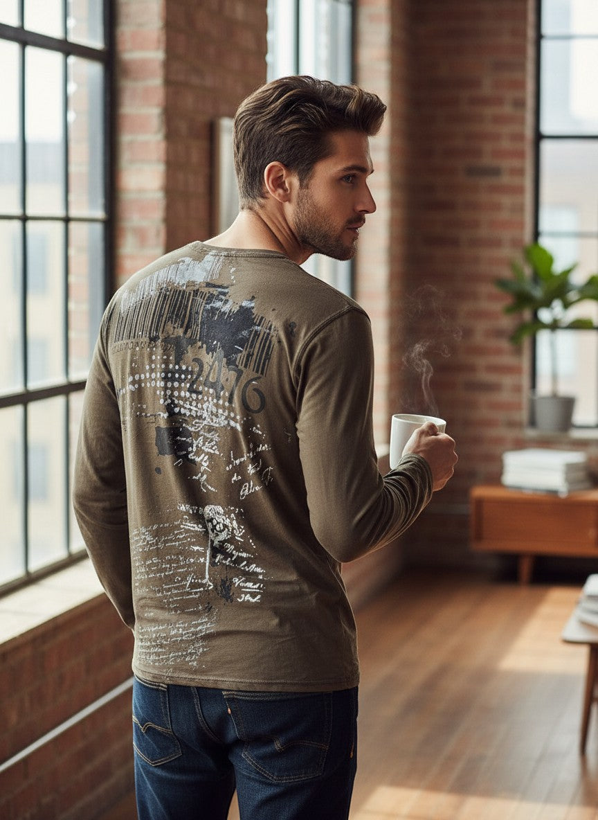 Brown Pollution Long Sleeve Shirt