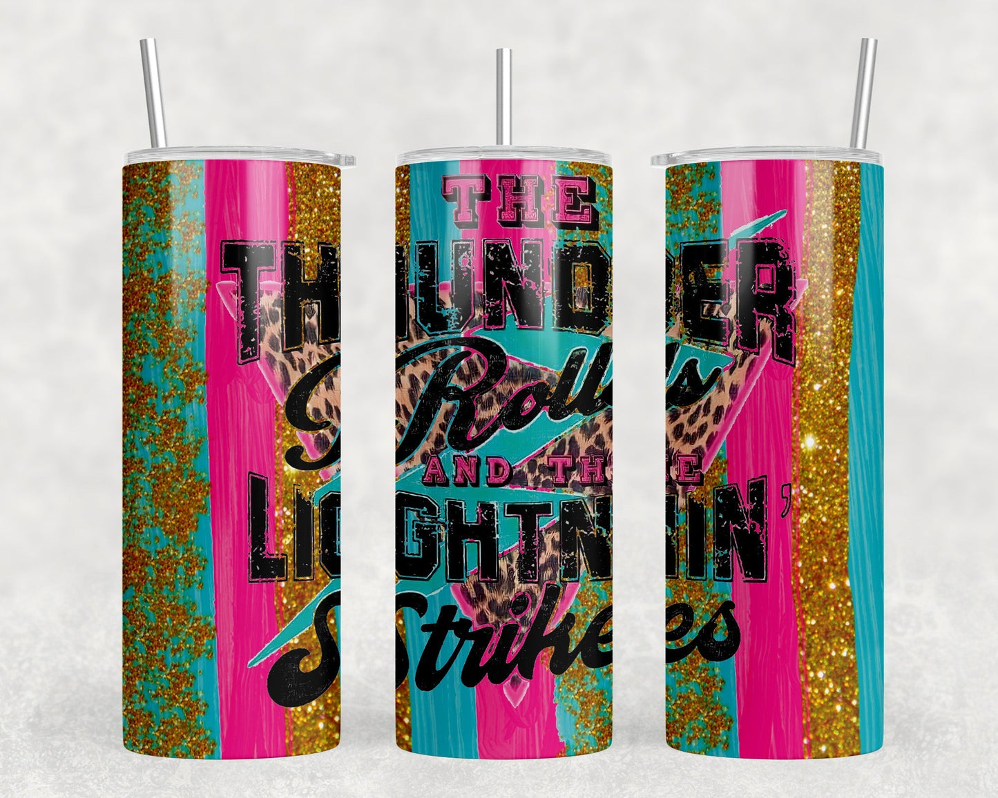 Thunder Rolls|Skinny Tumbler|Optional Bluetooth Speaker| Speaker Color Varies by Rowdy Ridge Co