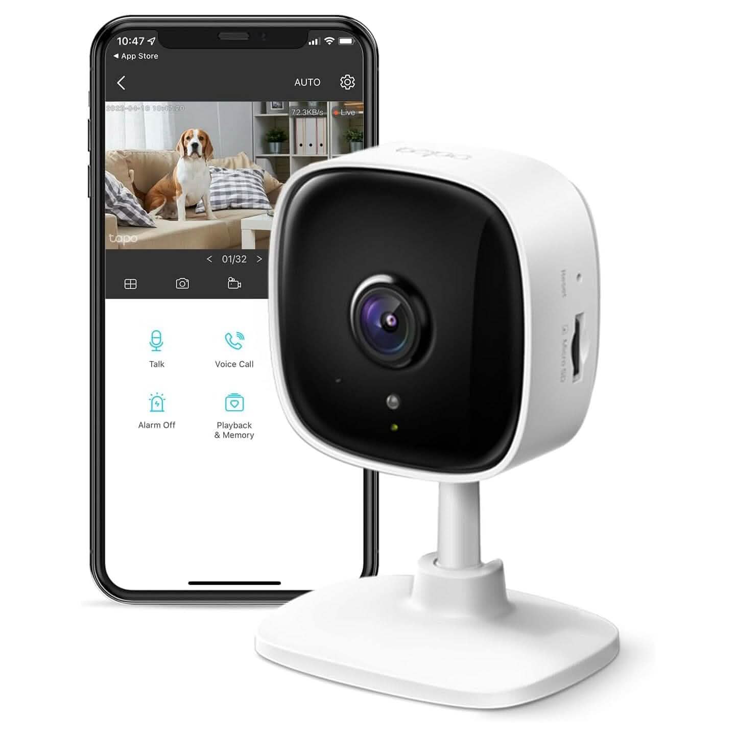 TP-Link Tapo 1080P Indoor Security Camera for Baby Monitor (Refurbished)