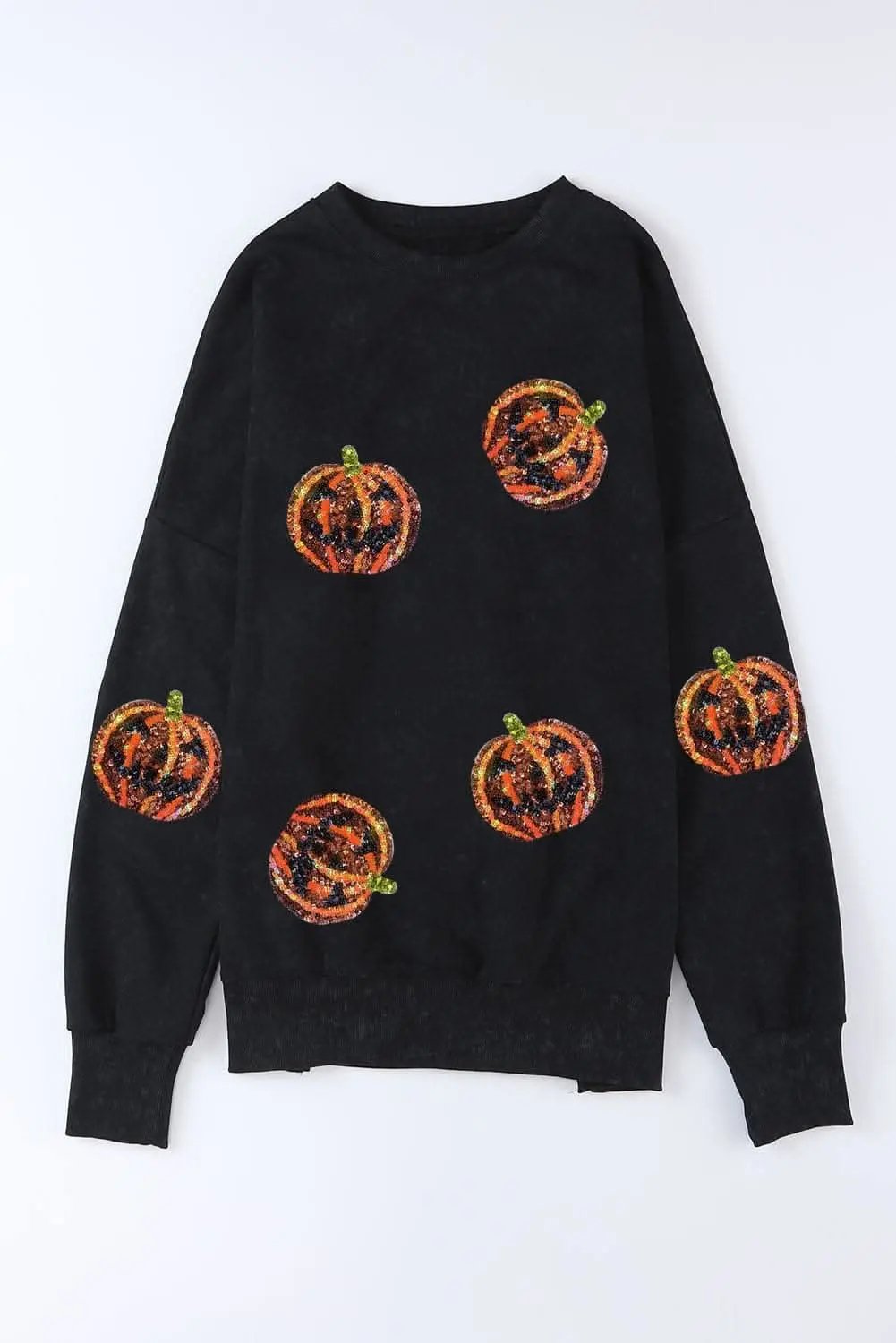 T-Shirts Trendsi Sequin pumpkin oversized sweatshirt - Premium Quality